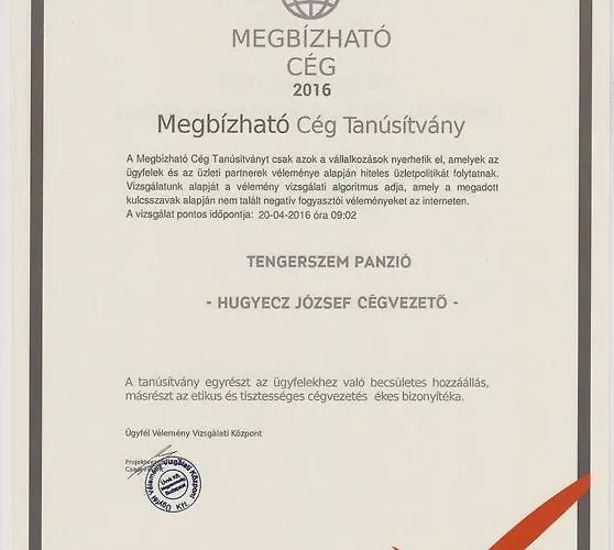 Nocleg ze śniadaniem Tengerszem Panzio 2*